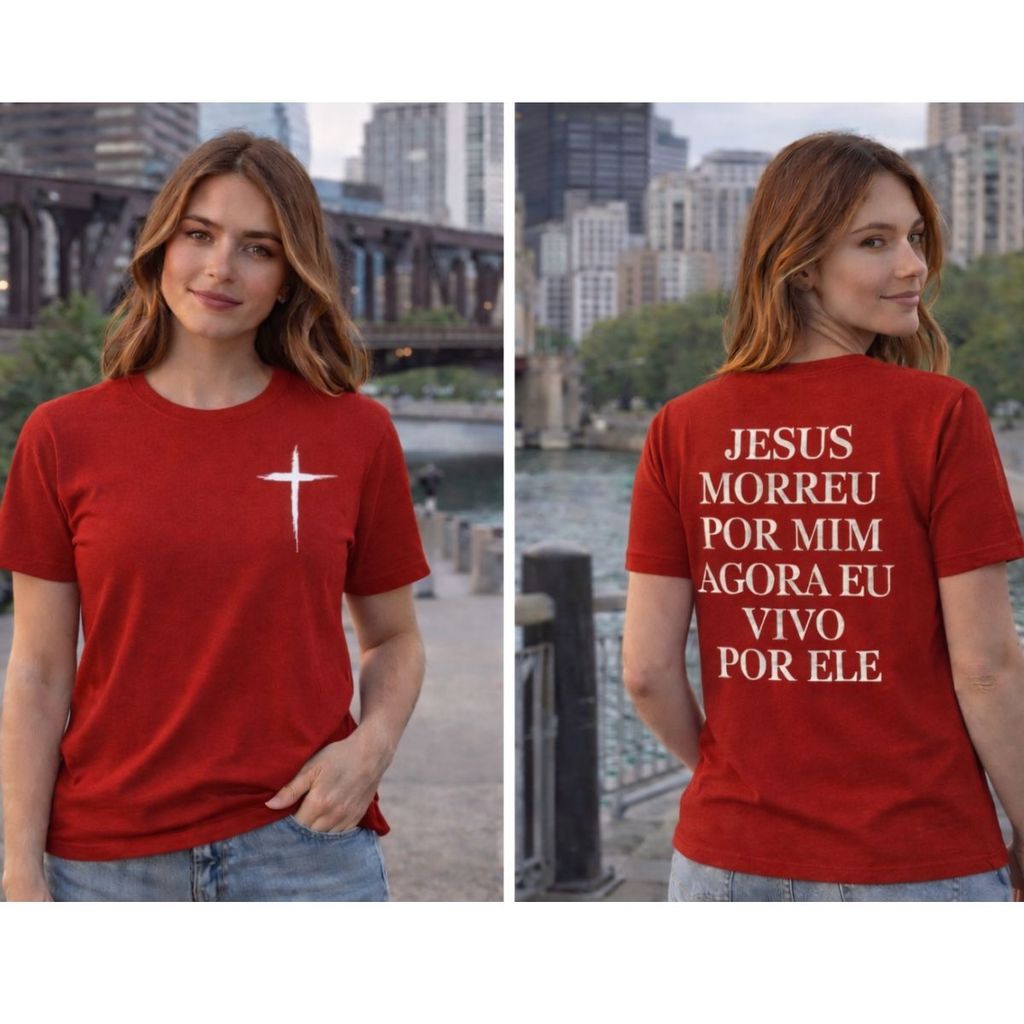 Camiseta Unissex Cristã Estilo Moderno Casual Frase Gospel Tendência