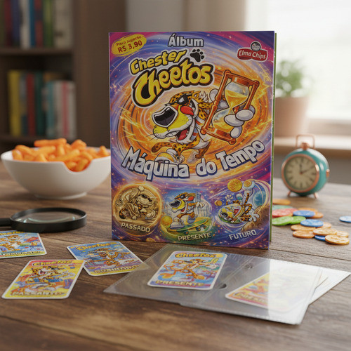 Álbum Fichário Chester Cheetos Maquina Do Tempo Sem Folhas Chester Cheetos Portugues