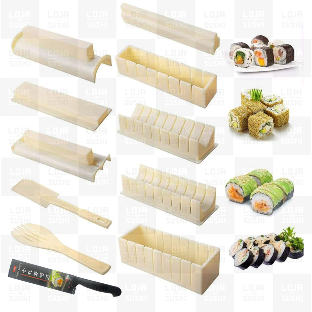 KIT UTENSÍLIOS SUSHI CAIXA C/10 PEÇAS + FACA em Oferta na Shopee
