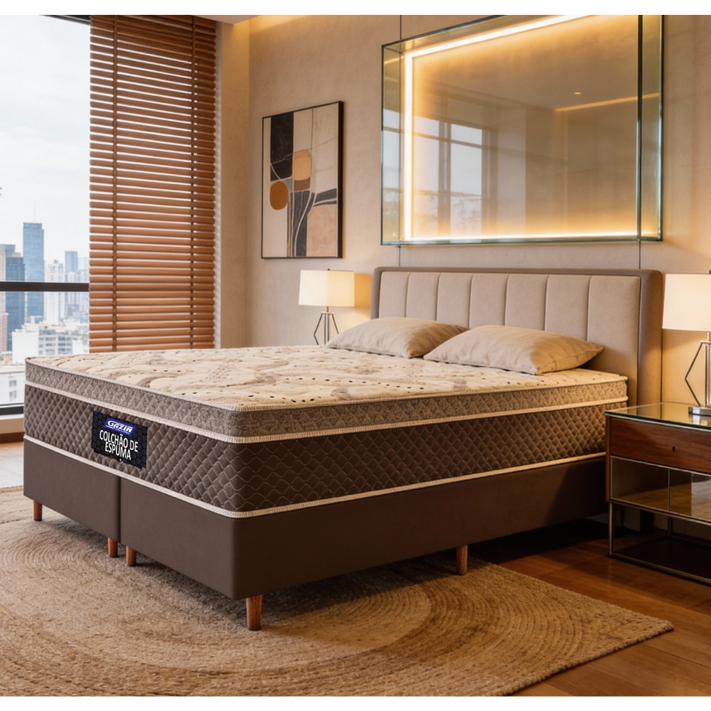 Cama Box Queen 158cm Supreme Euro Gazin Base 2Cen