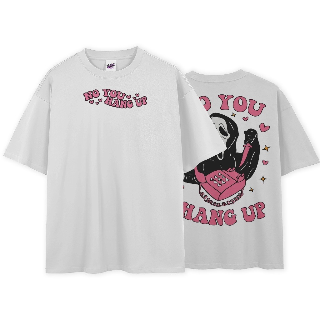 Camiseta Básica Feminina Oversized Estampada No You Hang 100% Algodão Lançamento