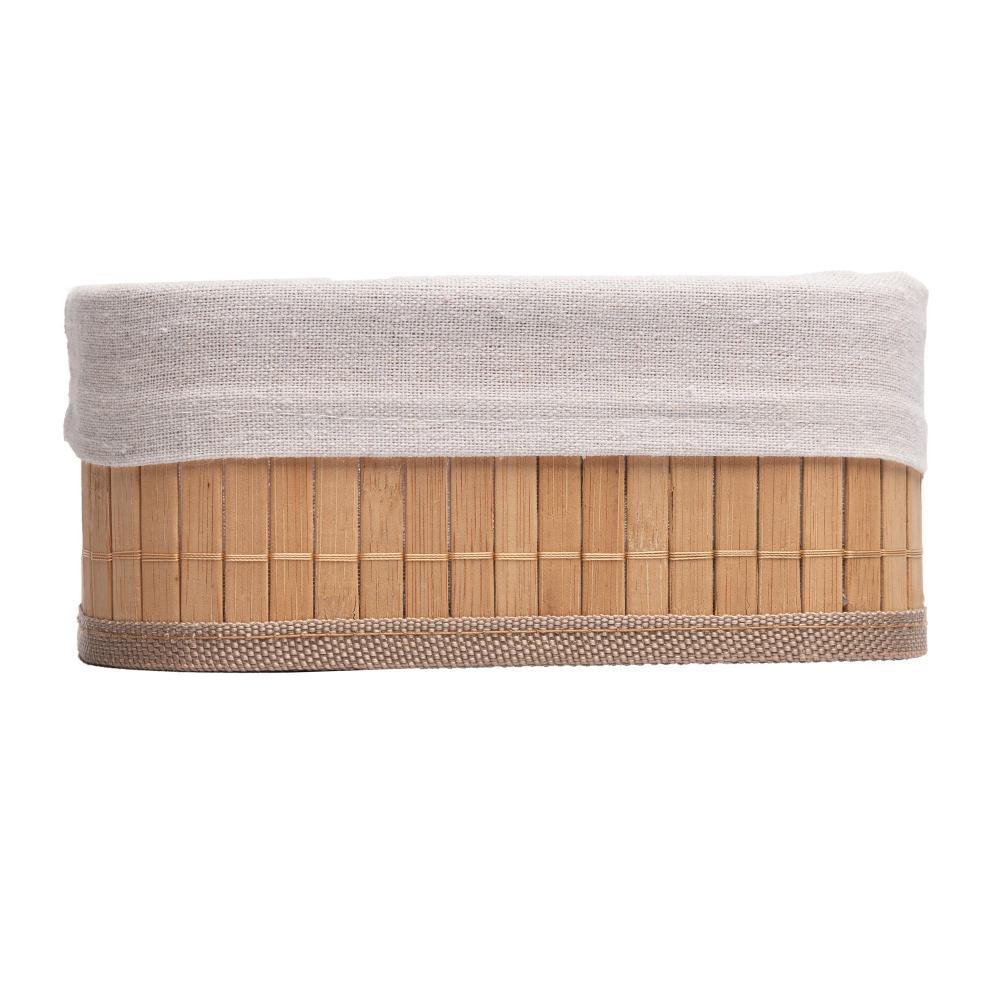 3 Cestos Retangulares Lyor de Bambu com Forro em Tecido em Oferta na Shopee