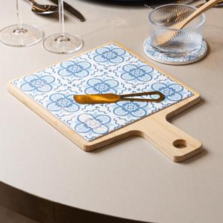 3 Peças para Queijo com Bandeja Faca e Tábua Mosaico em Oferta na Shopee