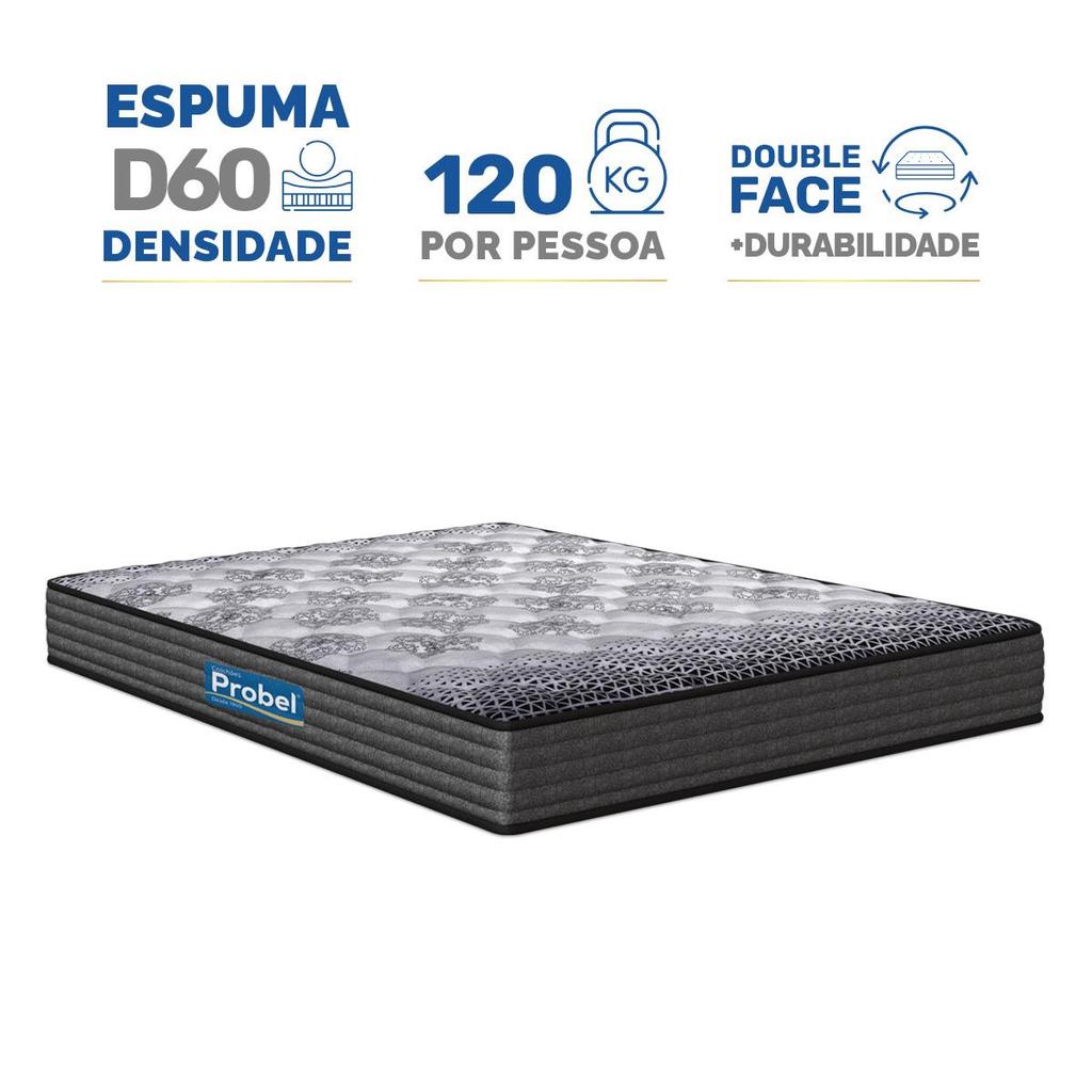 Colchão de Espuma D60 Double Face Guarda Costas Comfort Force Probel Casal 138cm em Oferta na Shopee