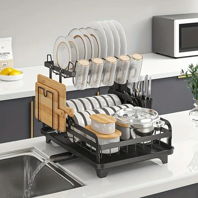 Escorredor de Louças Rack Aço Carbono Preto — foto 2