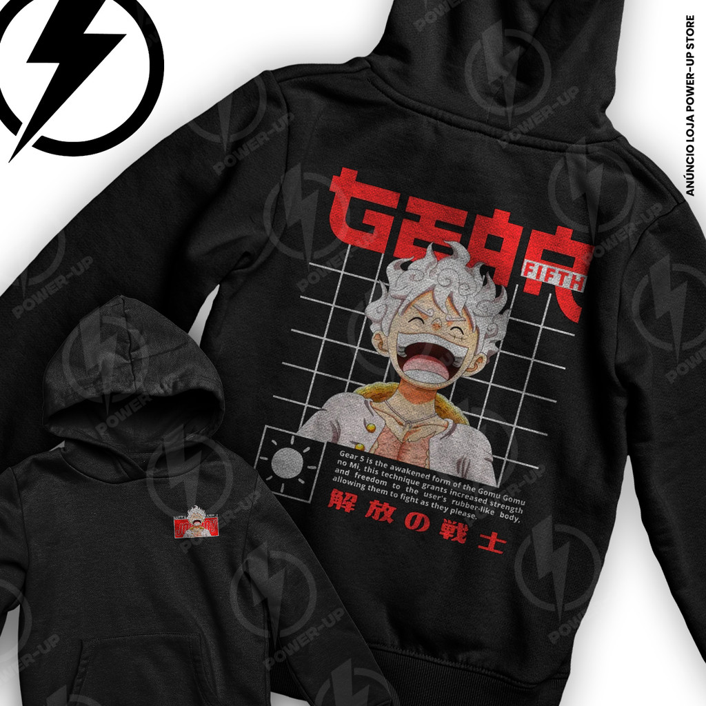 Moletom One Piece Luffy Gear 5 Awakening Joy Boy Frente E Verso Blusa De Frio