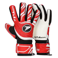 Luva Goleiro Poker Campo Profissional Ciclone Vermelho - Adulto