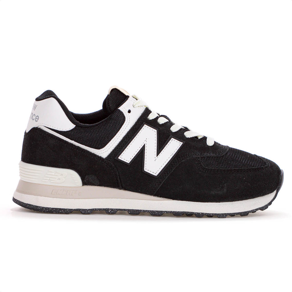 Tênis New Balance 574v2 Preto Branco e Bege - Masculino