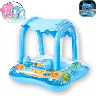 Boia Infantil Cobertura Fralda 65CM Bote Coberto Inflável Piscina Boia Com Proteção Para Bebê em Oferta na Shopee