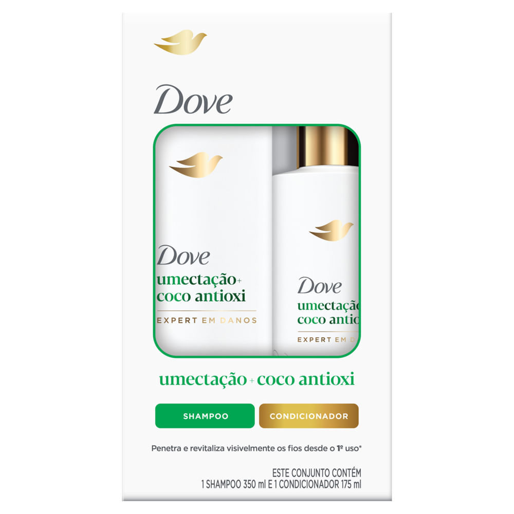 Kit Dove Umectação + Coco Antioxi Shampoo 350ml + Condicionador 175ml em Oferta na Shopee