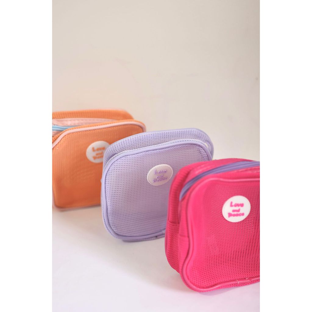 Bolsinha Color Mesh  de maquiagem, Cosméticos / necessárie - Organizador De Viagem