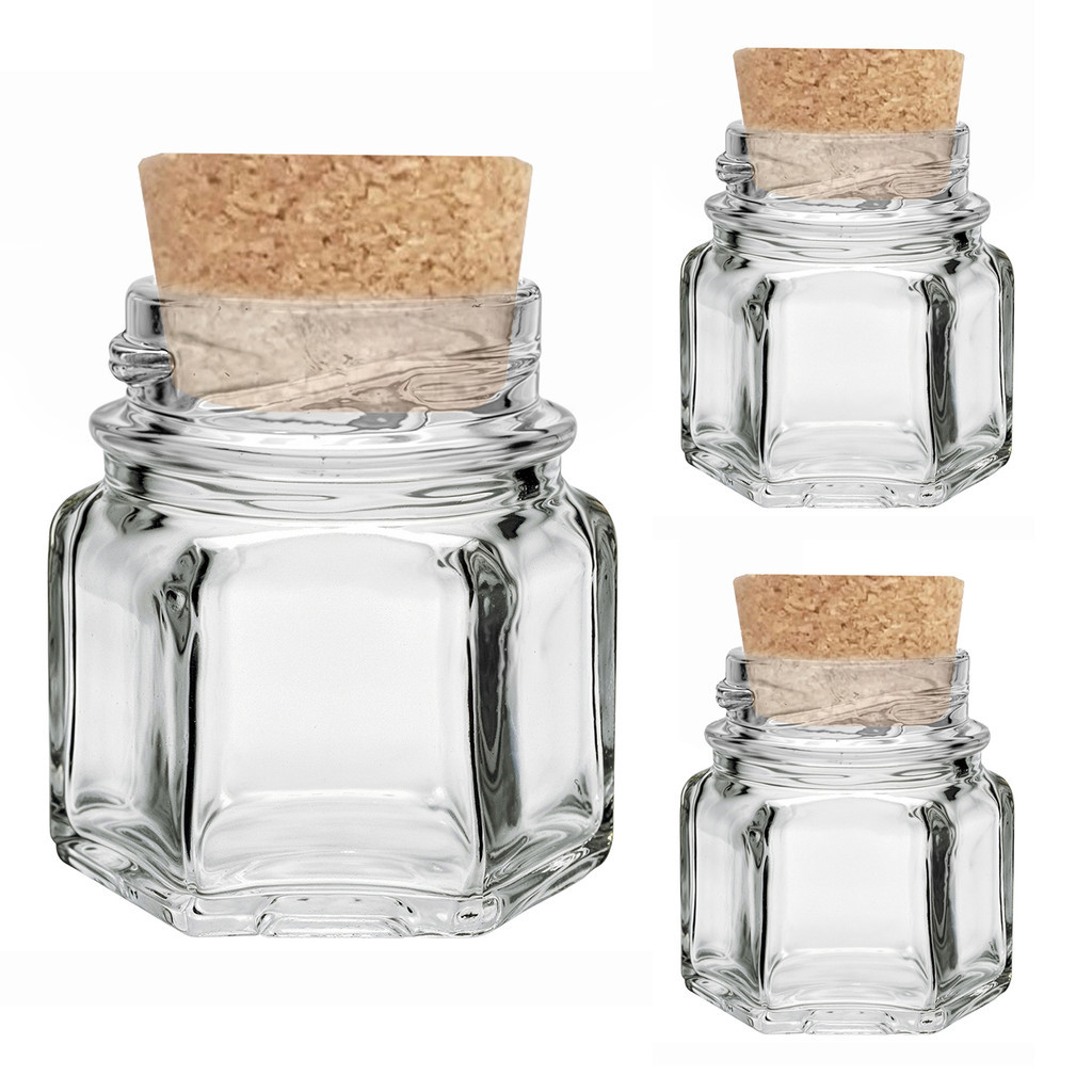 25 potes de Vidro 40ml mini geleia brigadeiro vela sextavado e rolha