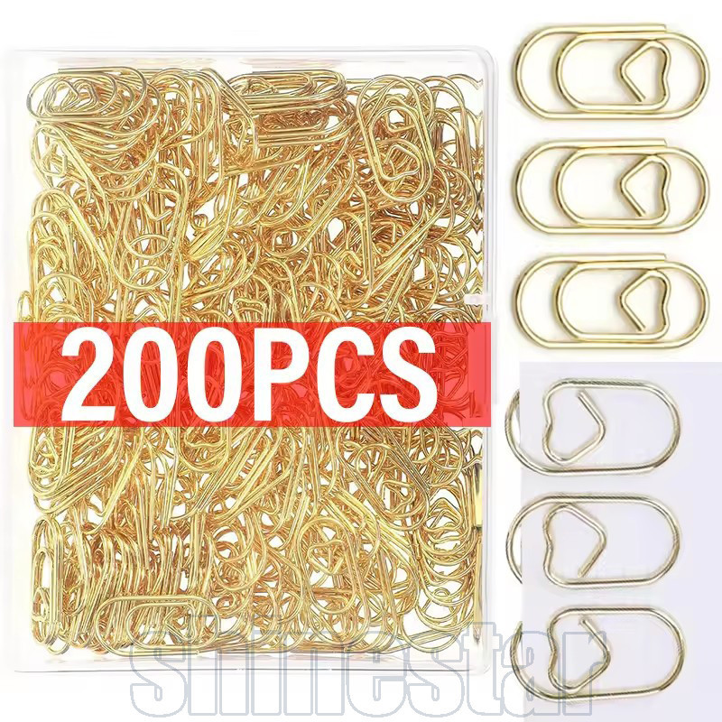 200-50 Unidades De Clipe De Papel Em Formato De Amor-Papelaria De Estudante-Decoração De Planejador Fofo-Clipes De Coraç