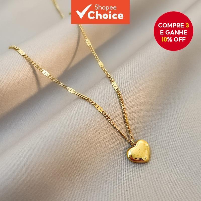 1 Peça Coreano Coração Colar Minimalista Pingente Clavícula Corrente Delicada Jóias De Luxo Para W Presságio Meninas