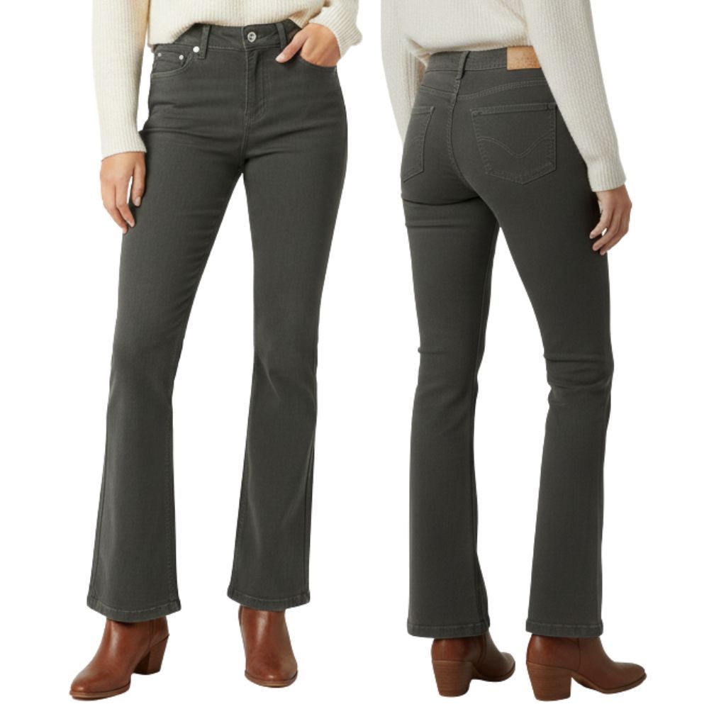 Calça Feminina Lee Jeans Verde Escuro Premium Hoxie Strech Bootcut Ref:3405L