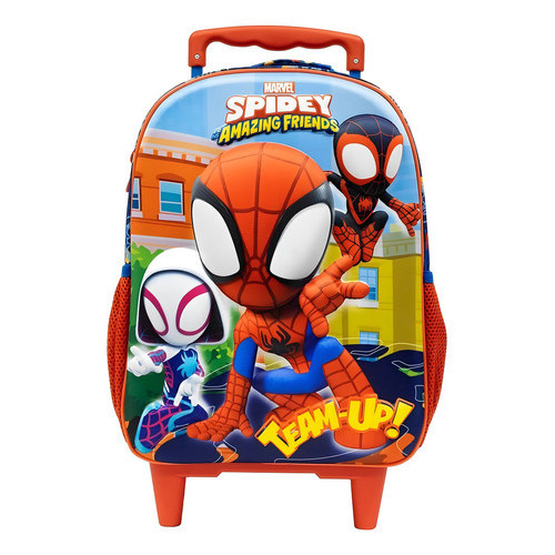 Mochila Escolar Com Rodas Spider man 10720 - Xeryus Cor Azul-marinho