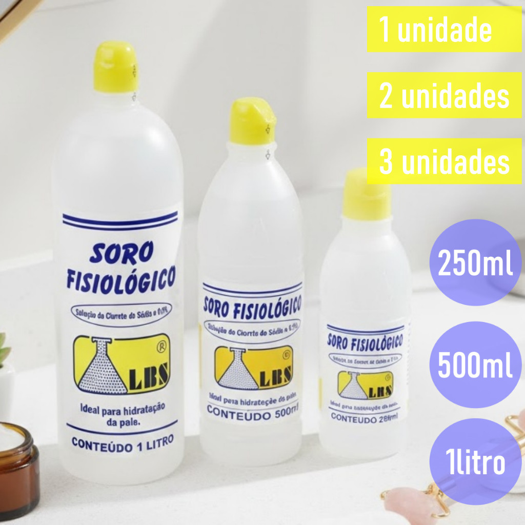 Soro Fisiológico Solução de Cloreto de Sódio a 0,9% 250ml, 500ml ou 1litro - LBS