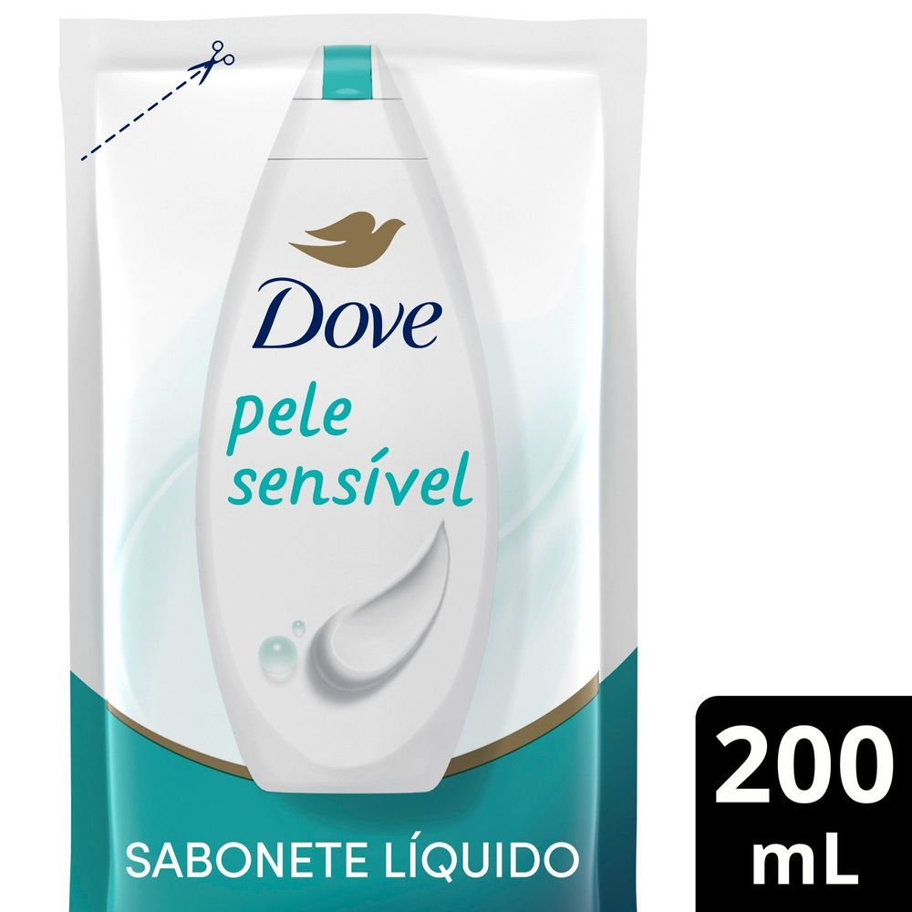 Sabonete Líquido Dove Pele Sensível Refil 200ml em Oferta na Shopee