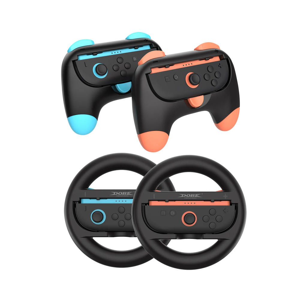 Kit 4 em 1 DOBE Suporte Grip  e Volante Controle Para Joy-con Switch 2 / OLED
