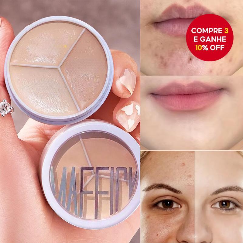 Paleta De Corretivo À Prova D'água 3 Em 1 : Efeito De Maquiagem Natural De Longa Duração , Hidratante E Com Textura Crem em Oferta na Shopee