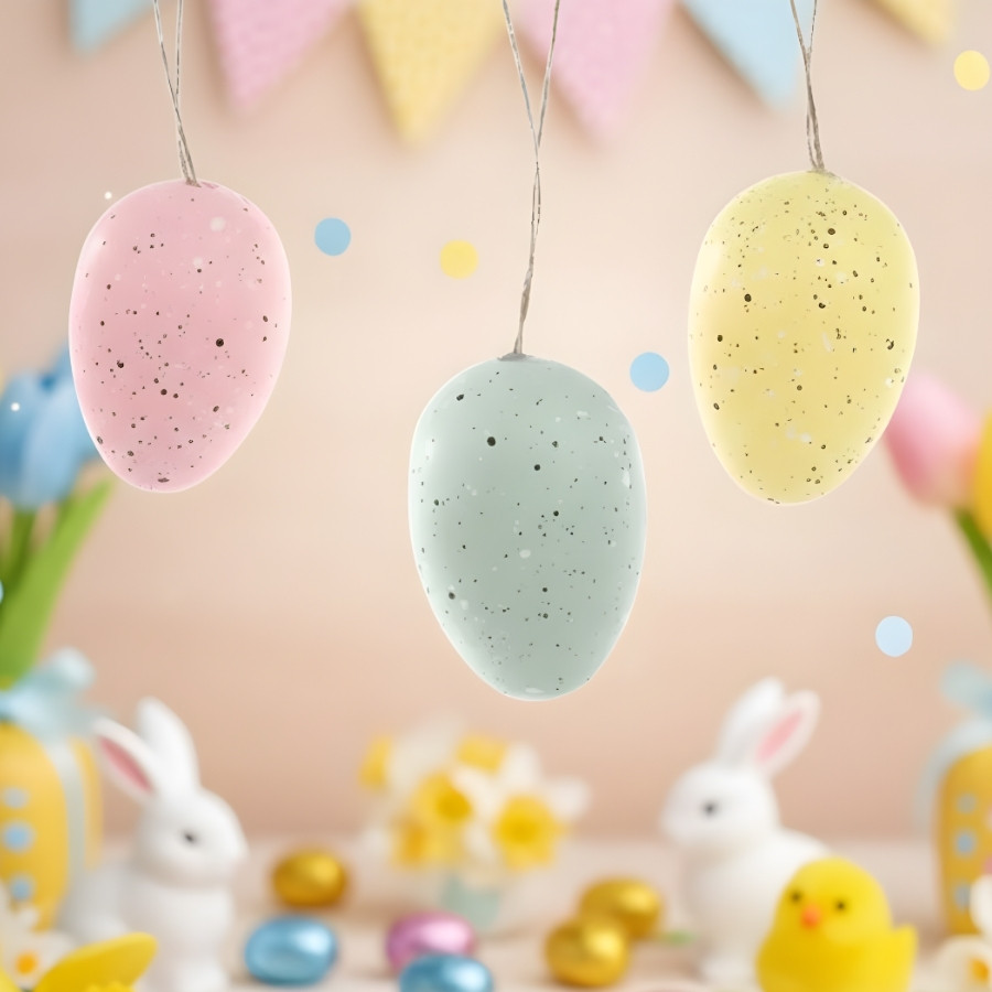 Saco de Ovo de Páscoa Decorativo para Pendurar - Verde, Amarelo e Rosa - 6x4x4cm - 9 unidades - Cromus - Rizzo em Oferta na Shopee