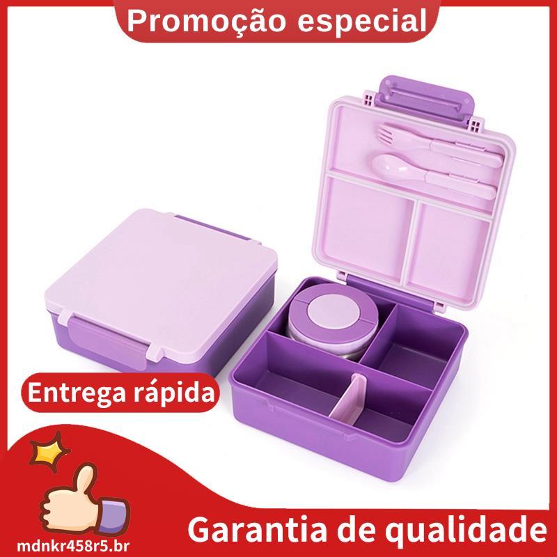Frasco De Comida Quente Com Isolamento Térmico Para Crianças Talheres Bento-Lancheira Recipiente De Alimentos À Prova De