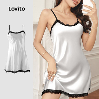 Lovito Colorblock e Babados No Pescoço para Primavera/verão Branco para Mulheres LNE134261 em Oferta na Shopee