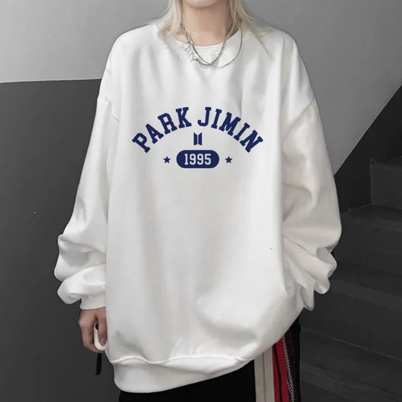 Moletom Gola Careca Unissex  Outono Casual Solto Pullover Street K Pop BTS Lançamento  Confortavel Peluciado