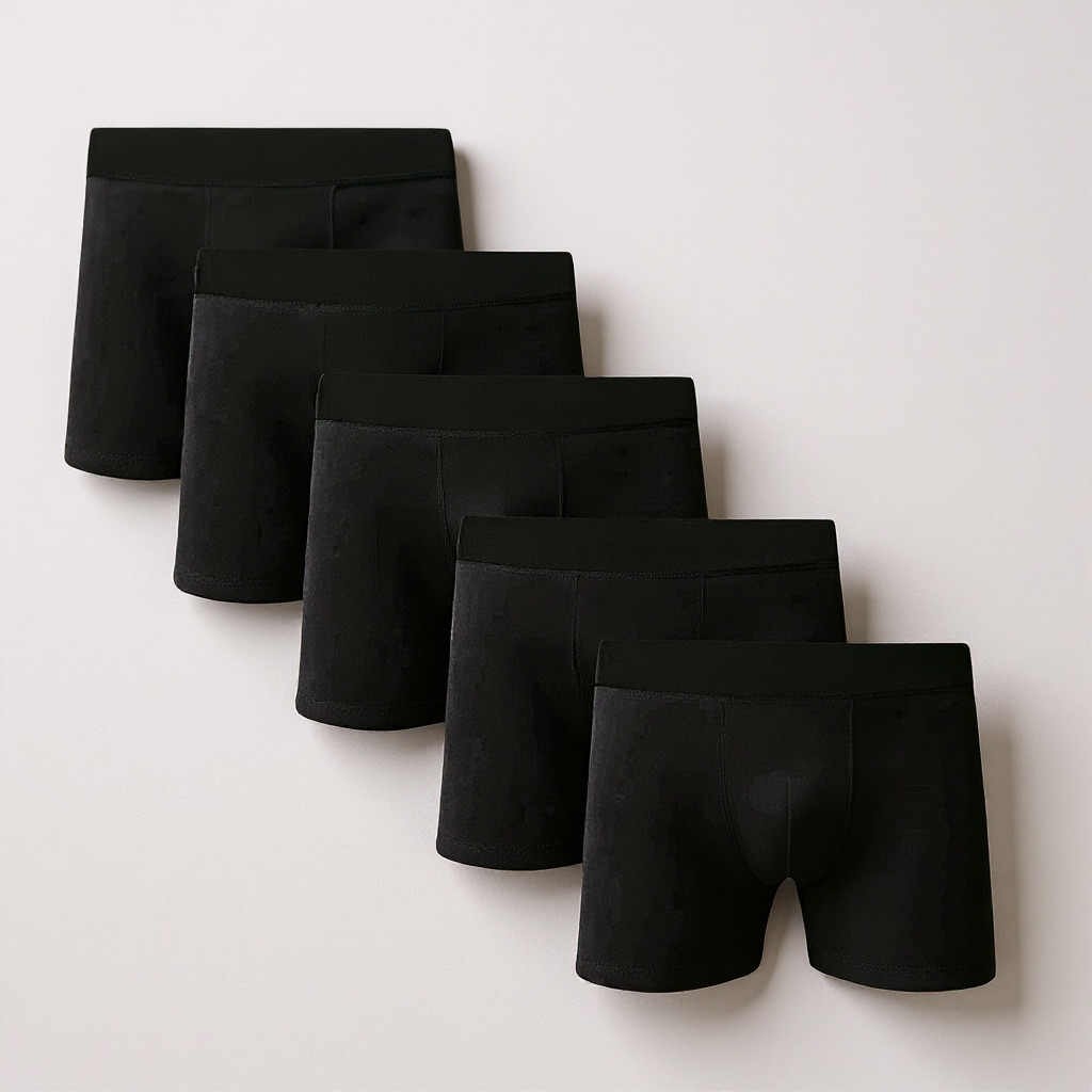 Kit Com 5 Cuecas Algodão Boxer Cotton Adulto Fábrica cores escuras forrada