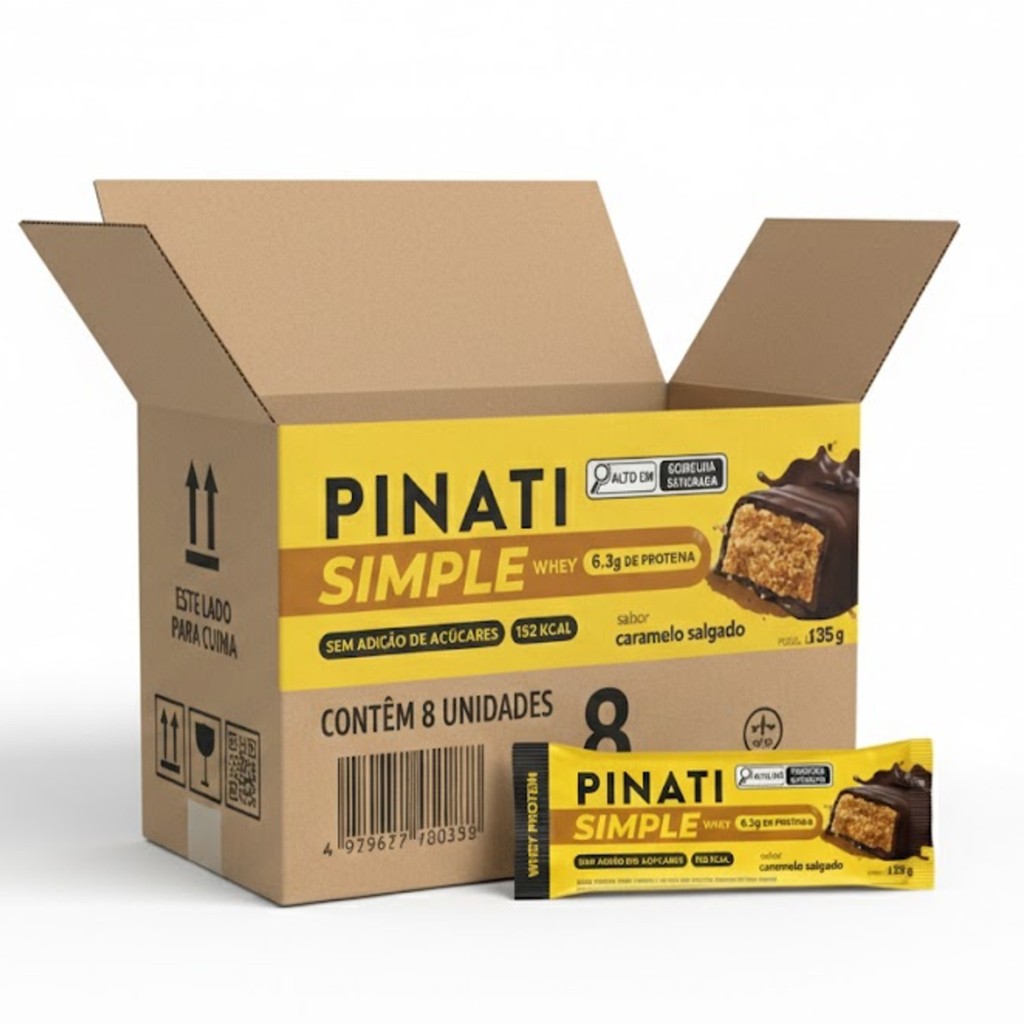 Kit 8 Barra Simple Whey PINATI Caramelo Salgado 35g