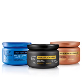 Combo Siàge Cronograma Capilar para Cabelos com Química  (3 itens) em Oferta na Shopee