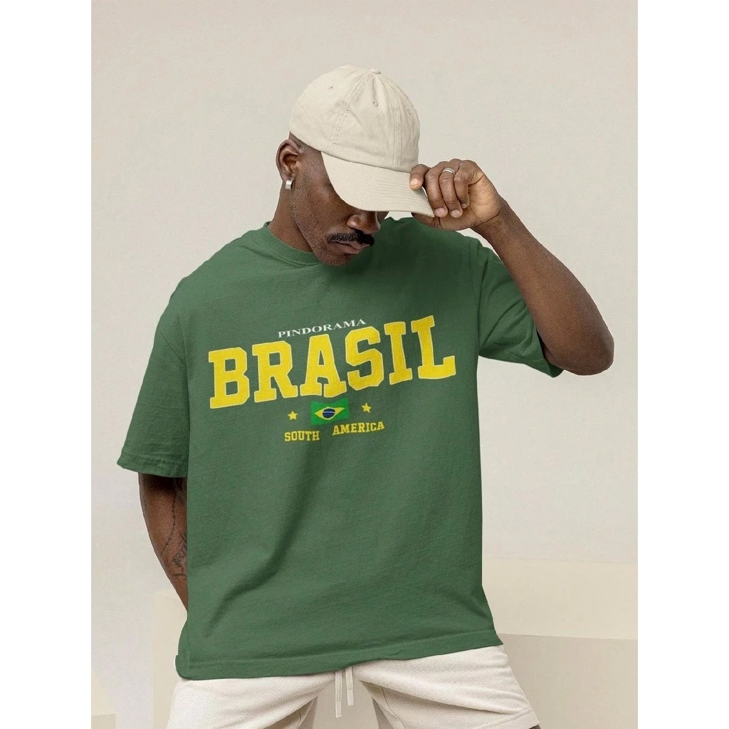 Camiseta Brasil Copa Do Mundo Futebol Patriota Unissex100% Algodão Premium Camisa Streetwear