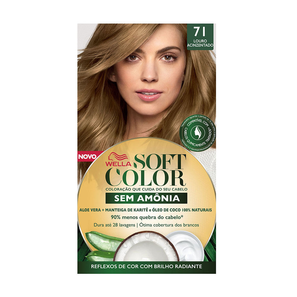 Tintura Soft Color Sem Amônia Louro Acinzentado 71 Kit em Oferta na Shopee