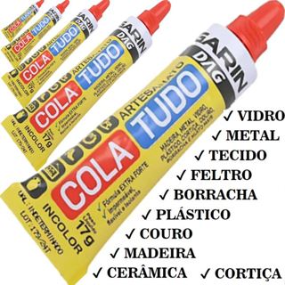 kits até 5 COLA TUDO  Artesanato Incolor Garin - Madeiras, Fórmicas, Couros, Borrachas, Cerâmicas, Vidros, Gesso, Acríl em Oferta na Shopee