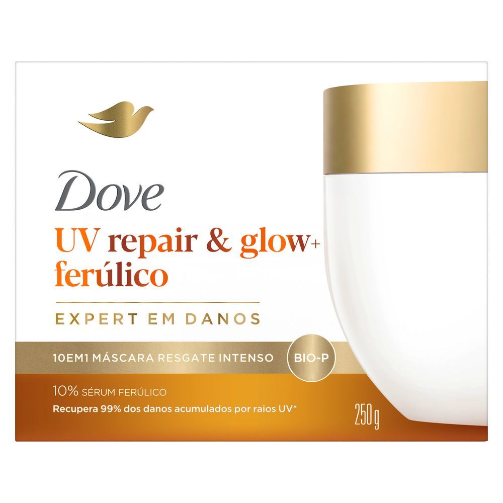 Máscara Capilar Dove 10 em 1 UV Repair & Glow + Ferúlico 250g em Oferta na Shopee