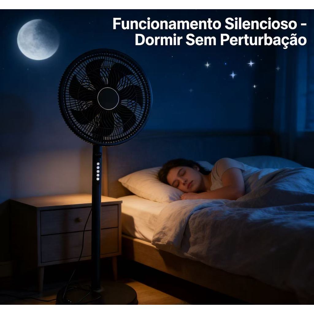 Ventilador De Coluna TONG ZHEN TZ88-400 Mm , 70 W , 60 Hz , Preto · Silencioso , 3 Velocidades , Para Quarto E Sala De E