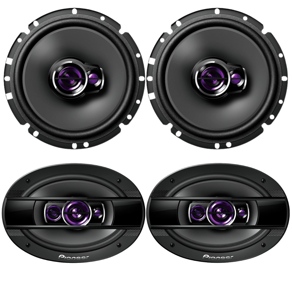 Kit Alto Falantes Pioneer TS-6960BR 6x9 + TS-1760BR 6” 300W RMS 1200W PMPO Som Automotivo