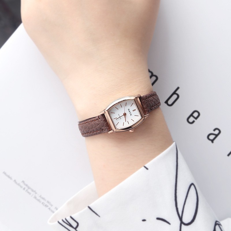 Relógio Feminino Elegante Tonneau Dial – Casual De Quartzo Com Pulseira De Couro em Oferta na Shopee