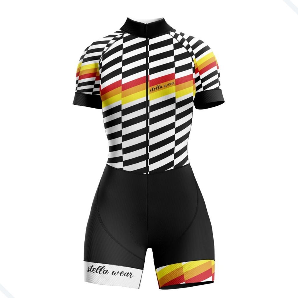 Macaquinho Bike Feminino MTB Speed com Gel Roupa Ciclismo Confortável UV Dry Fit Stella Wear Zig Zara