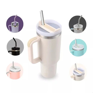 Copo Térmico De Aço Inoxidável Grande 1200Ml Com Alça Canudo Em Metal Cor Lisa em Oferta na Shopee