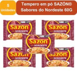 Kit 5 Unidades Tempero em pó SAZÓN® Sabores do Nordeste 60G