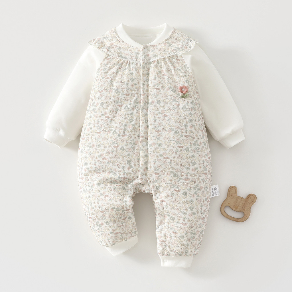 Bebê acolchoado roupas 80g acolchoado bodysuit masculino feminino bebê Outing roupas engrossado bebê bodysuit