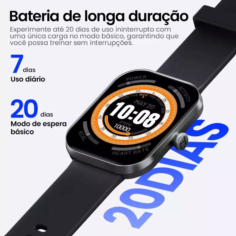 Smartwatch Haylou S6 - Tela AMOLED Faz Chamadas - IP68 À Prova D'água - GPS Integrado - Strava Lançamento - PRETO New