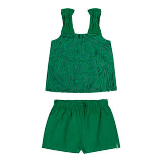 Conjunto Infantil Menina Tule Corações Elian Verde em Oferta na Shopee