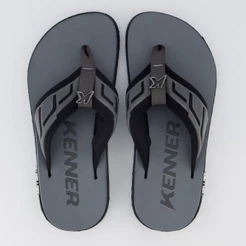 Chinelo Kenner Kivah Full Force Cinza e Preto