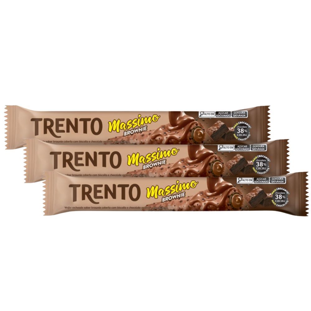 Kit 3 Chocolate Trento Massimo Brownie 25g em Oferta na Shopee