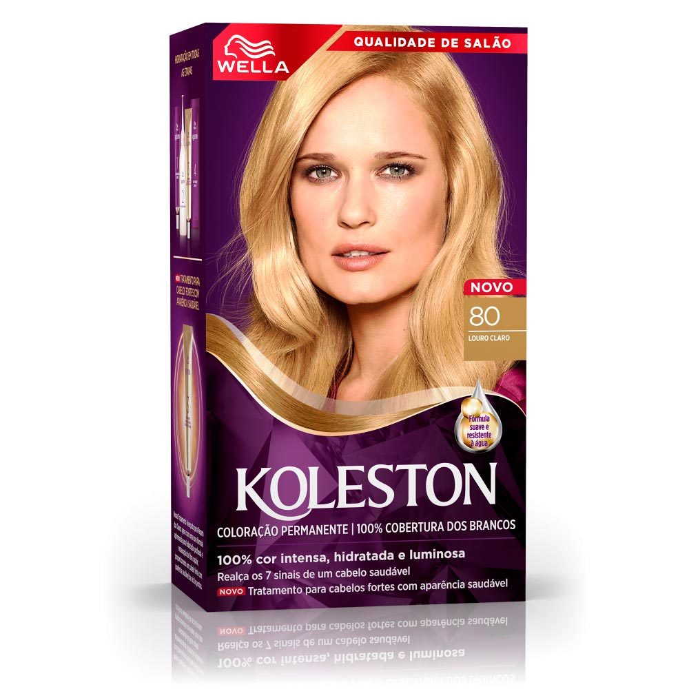 Tinta de Cabelo Koleston Louro Claro 80 em Oferta na Shopee