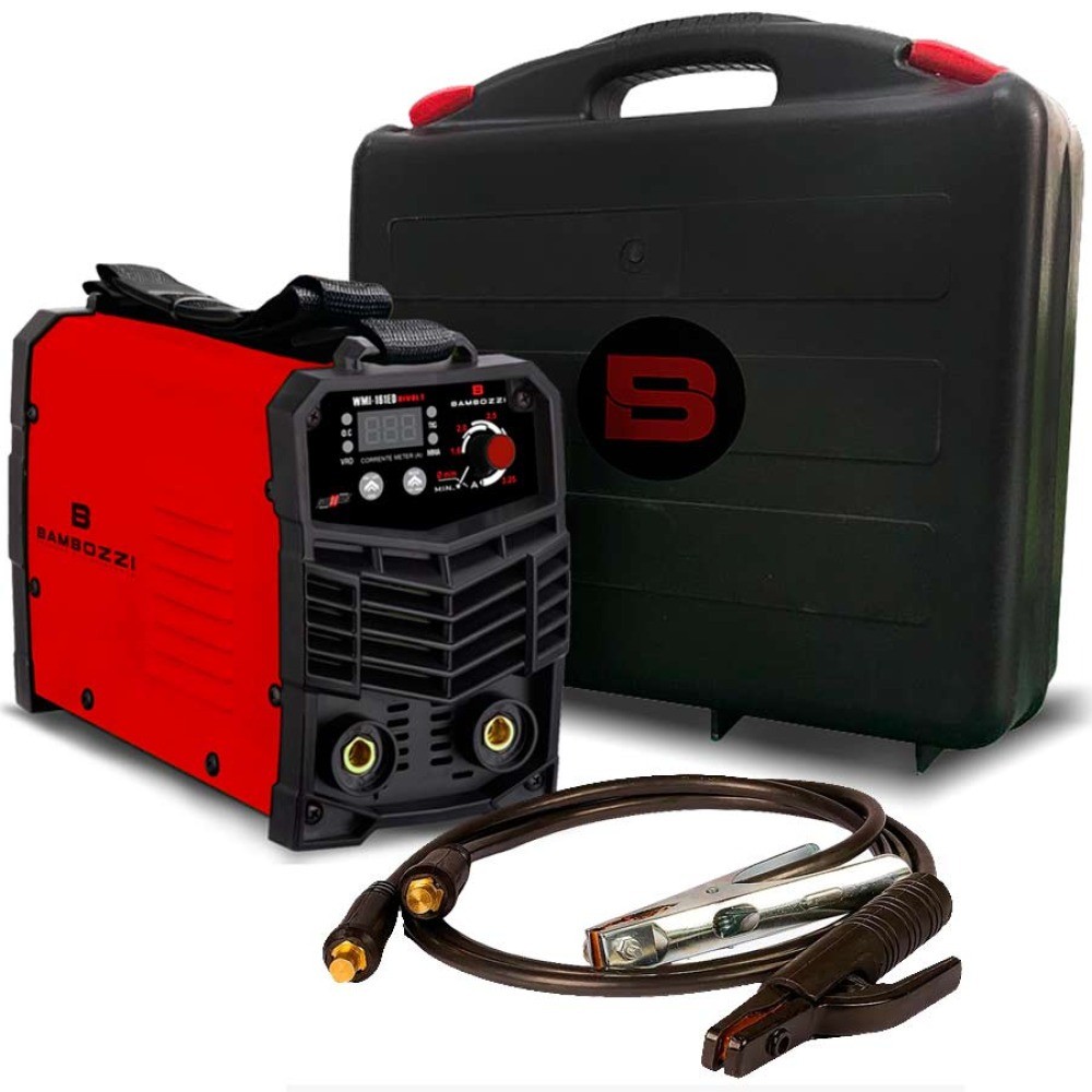 Inversora de solda digital 140A para eletrodo revestido + maleta - WMI 161ED - Bambozzi (110V/220V) em Oferta na Shopee