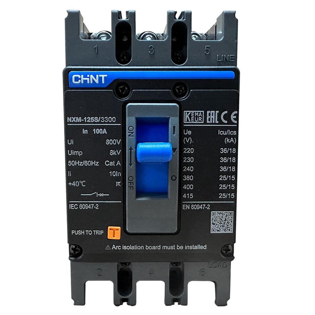 Disjuntor Caixa Moldada Tripolar 100A Chint NXM-125S/3300