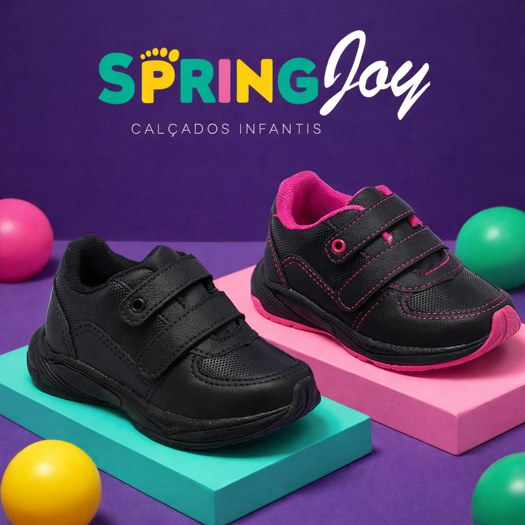 Tênis Infantil Menina e Menino Volta as Aulas Promoção Estiloso Confortável Leve 20 ao 35 Spring Joy